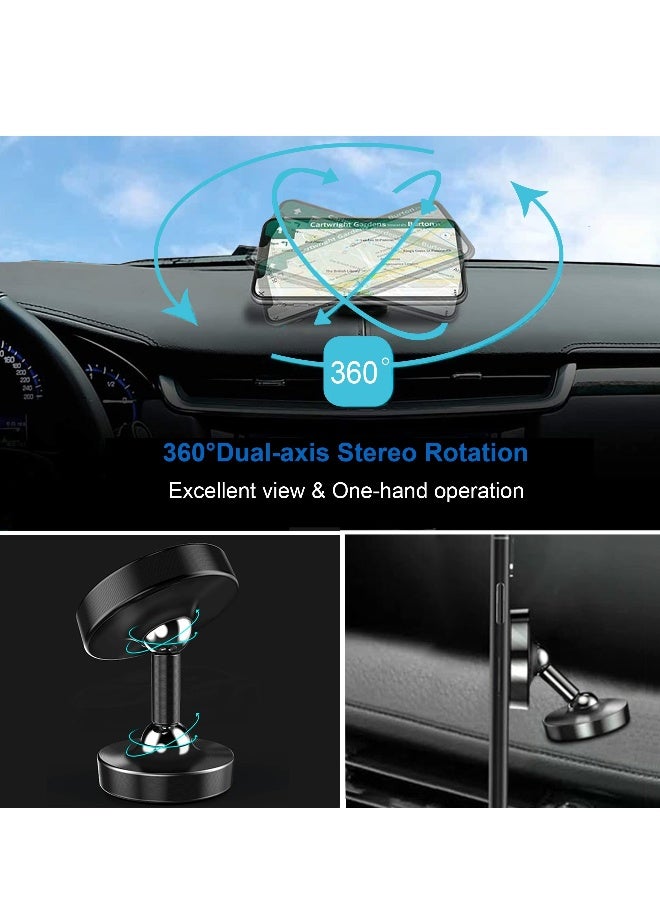 Universal Magnetic Phone Holder for Car, 360° Adjustable Dashboard Mount for All Phones, Compatible with Samsung and iPhone 14, Luminous Design, 2 Pcs - Image 2